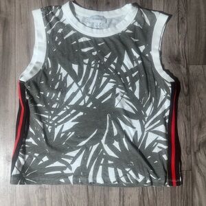 Evereve Kalani Palm Varsity Tank.size S 100% Cotton